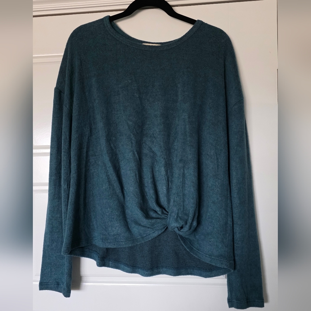 Teal Long Sleeve Top Buttery Soft Size XL